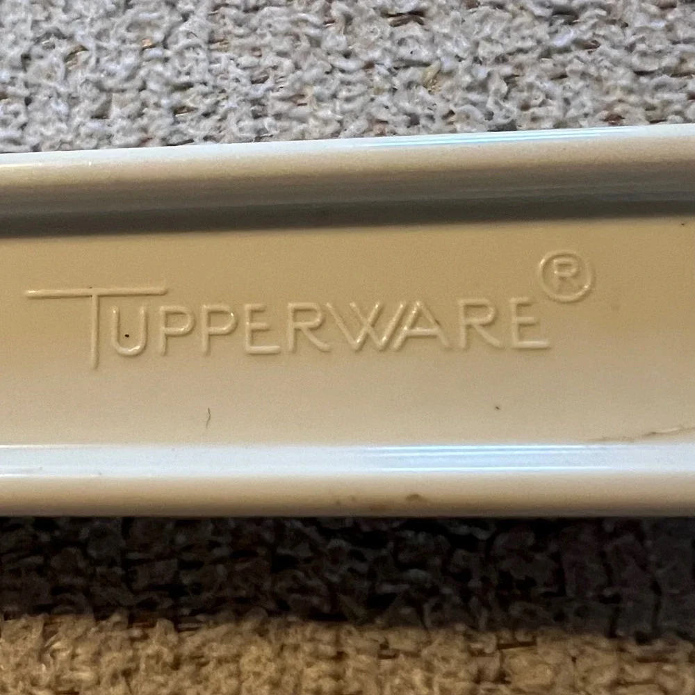 Tupperware Vintage Spatula Set Large 1244 and Small 1245 White Cream Made in USA